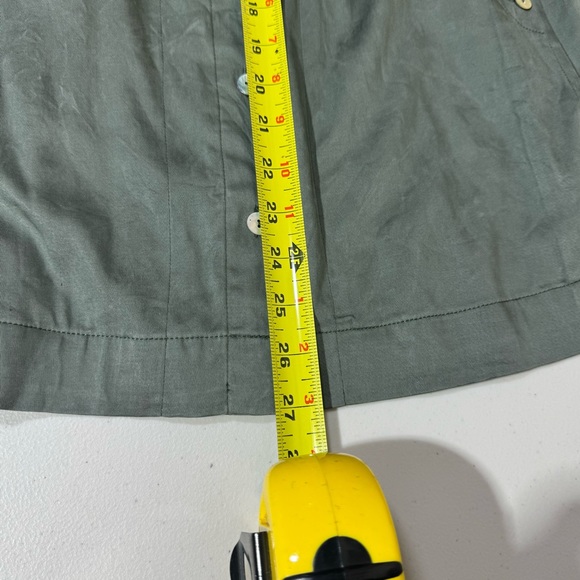 Soft Surroundings Womens Blouse Shacket Size M Roll Tab Green Pockets Casual - Picture 9 of 12